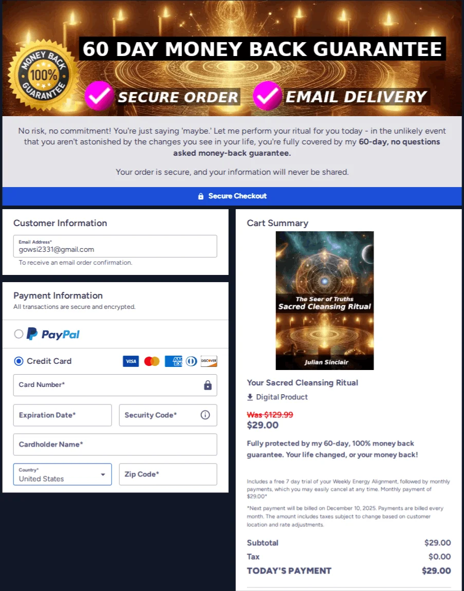 The Seer of Truths order-page